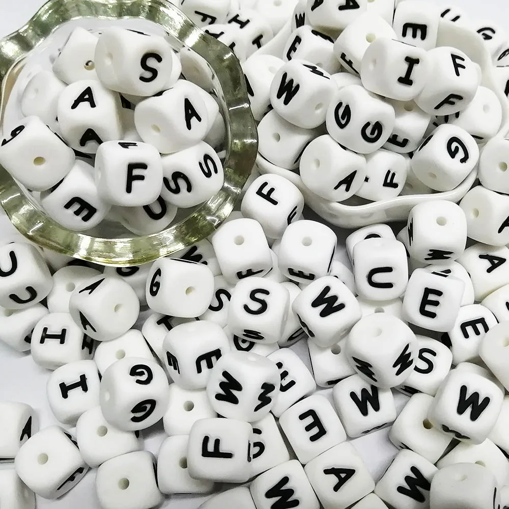 Teething toys baby teething toys silicone teething toys silicone beads silicone letters beads silicone teething beads silicone teether 10pcs 12mm Letter Silicone Beads English Alphabe Beads Food Grade Silicone Chewing DIY Baby Teething Toys Pendant