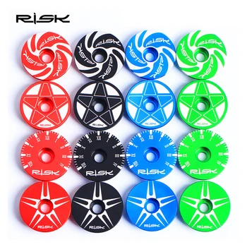 

Risk Aluminum Bicycle Head Headset Top Cap With Stainless Steel Bolts 28.6mm MTB Road Bike Front Fork Locking Headset Top Cover