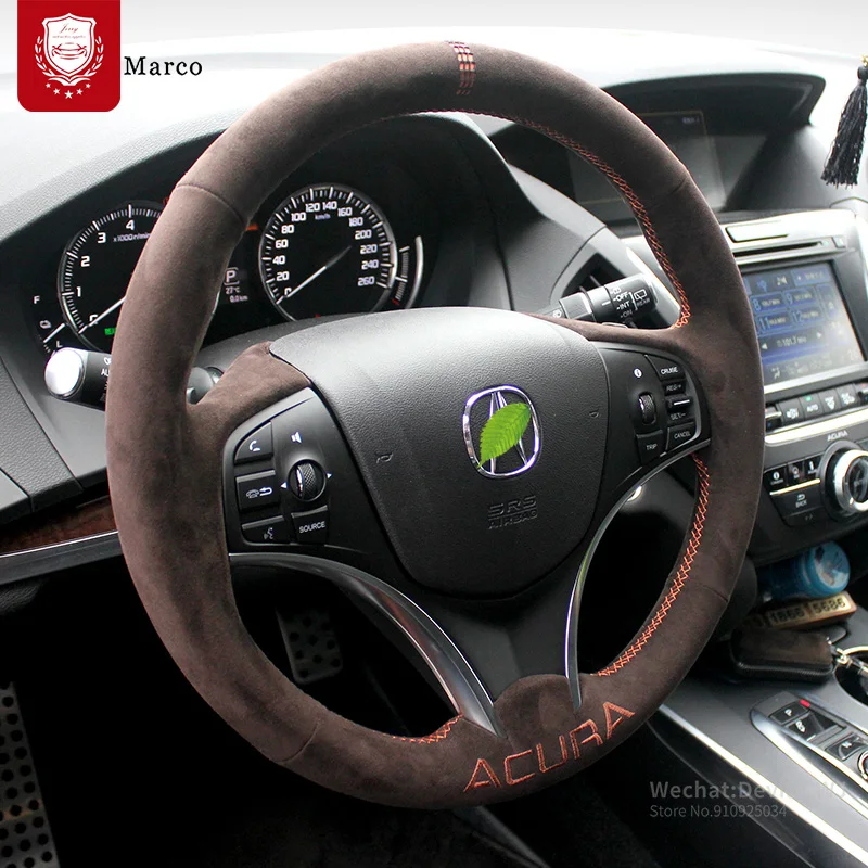 

Мягкая кожа замши крышки рулевого колеса для Acura CDX TLX-L RDX MDX реальные Алькантара ручные стежки автозапчастей сцепление автомобильные аксессуары