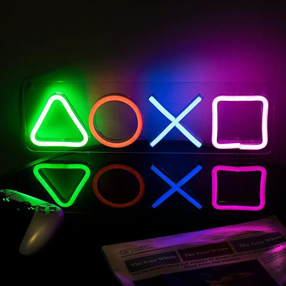 Game LED Neon Lights Signs Gaming Icon Lamp Atmosphere Light KTV Ornament Bar Decorative Room Decor 3D Neon Night Light Gift