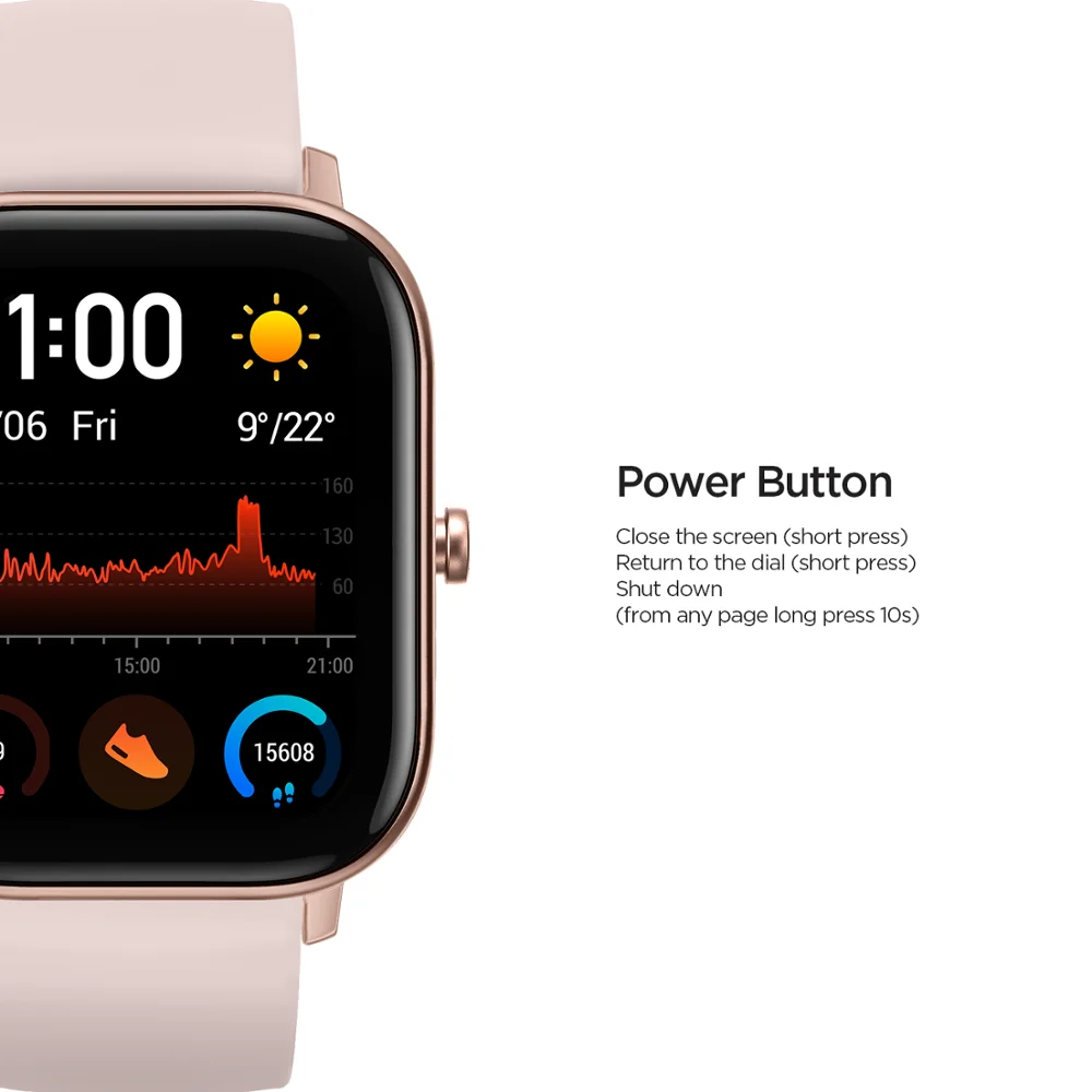 Global Version Amazfit Gts Smart Watch 5Atm Waterproof Smartwatch Long Battery Gps Music Control-6