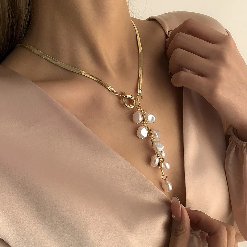 Ожерелье с жемчужной подвеской в стиле ретро женская мода корейский тренд милая