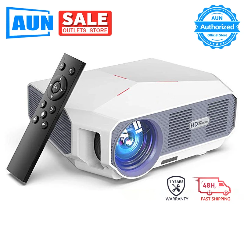 Мини проектор AUN ET10 1280x720P HD видеопроектор. Яркость 3800 люмен. 3d кинотеатр. Поддержка