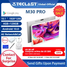 Teclast m30 pro 10.1 Polegada tablet p60 8 núcleo 4gb/6gb ram 128gb rom android 10 comprimidos pc 1920x1200 ips 4g chamada dupla wifi gps