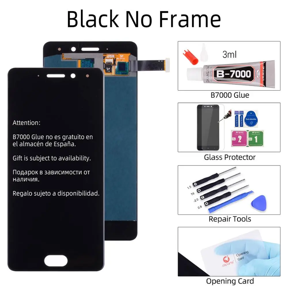 AMOLED Дисплей для MEIZU Pro 7 LCD в сборе с тачскрином 5.2'' черный белый - Цвет: No Frame Black