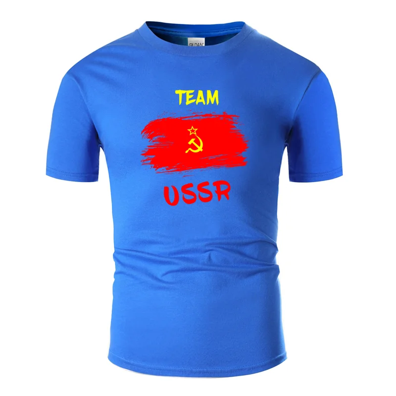 Men-Blue Забавная большая сборная СССР подарок udssr Ретро Винтажная Футболка мужская для отдыха унисекс Мужская футболка с круглым вырезом свободный размер S-5xl - Цвет: Men-Blue