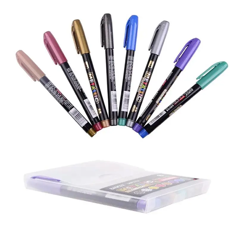 8 цветов s/1 набор ручка для рукоделия цвета воды ручка для счета металлическая цветная ручка 8 цветов костюм Перманентный рисунок подарок водная Краска Маркер Кисть ручка