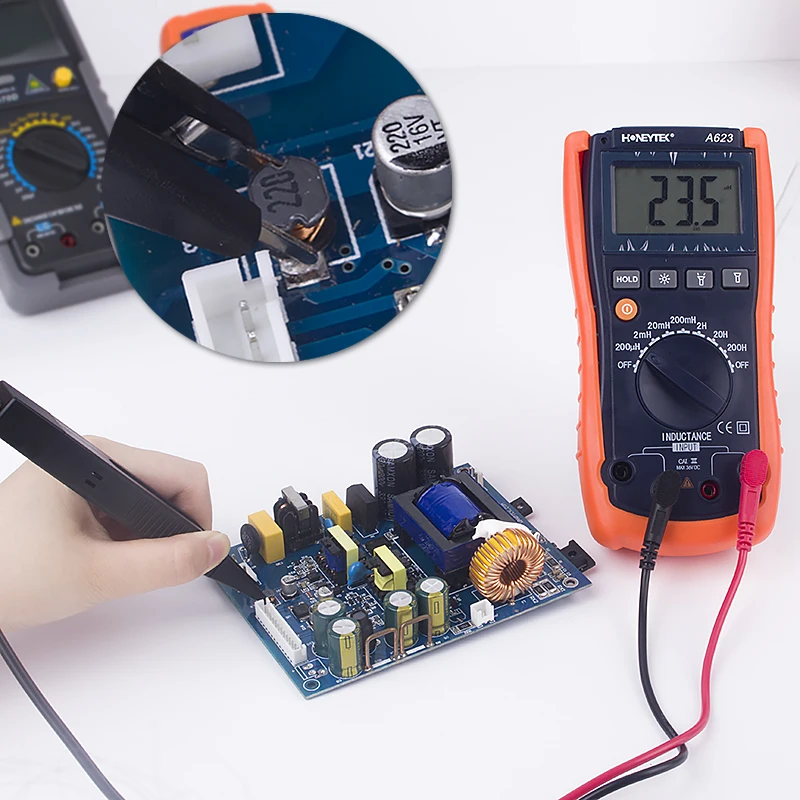 Digital Multimeter Lcr Meter Inductance Meter Tester Set Of Probes Feelers For Tester 200μH-200H Inductances LCR ESR Meter A623 4