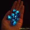 Bescon Super Glow in the Dark Glitter Polyhedral Dice Set DEEP SPACE, Luminous RPG Dice Set,Glowing Novelty DND Game Dice 4