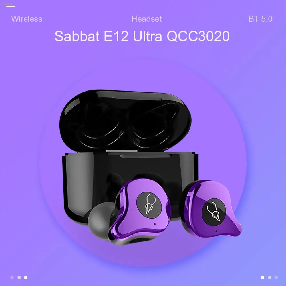 Sabbat E12 ультра наушники вкладыши TWS с Беспроводной Bluetooth BT5.0 aptx Hi Fi стерео Шум