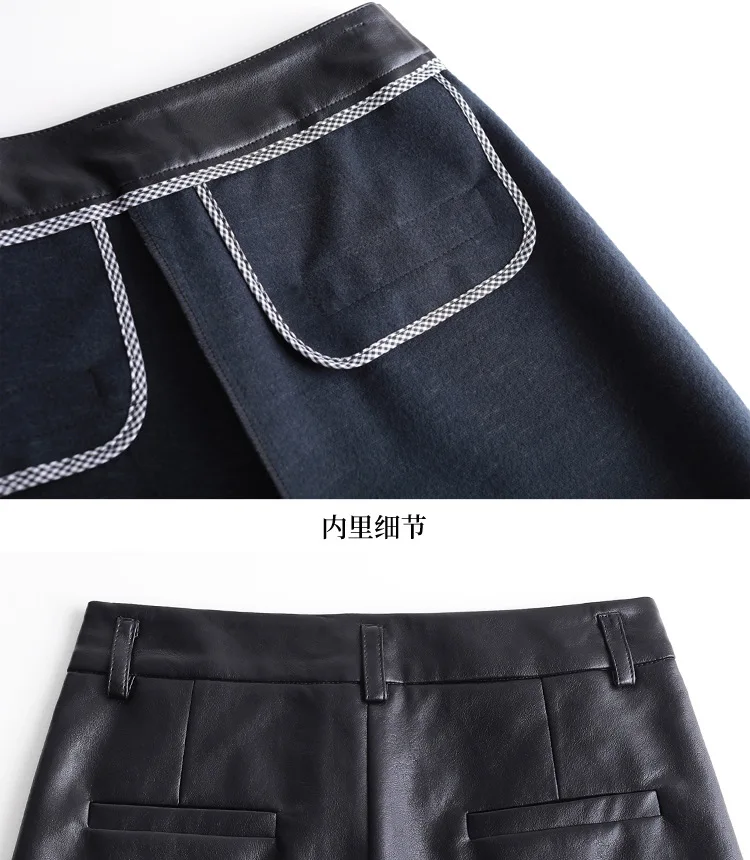 american eagle shorts Women Big Pocket Leather Shorts   New Fall Winter Faux Leather  High Waist  Casual Shorts Black Bermuda Shorts  Plus Size fashion dress