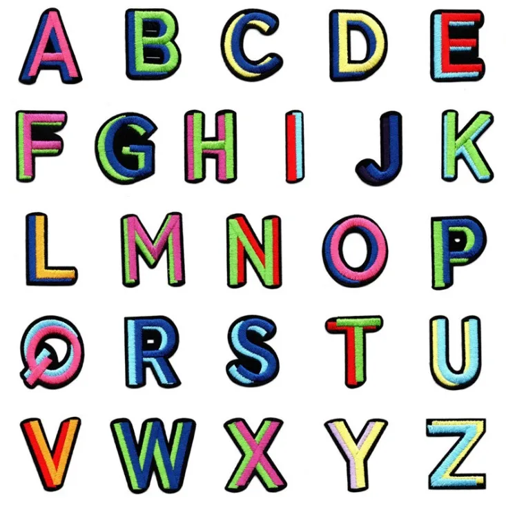 Вышитые буквы английского алфавита нашивка на сумку аппликация для одежды