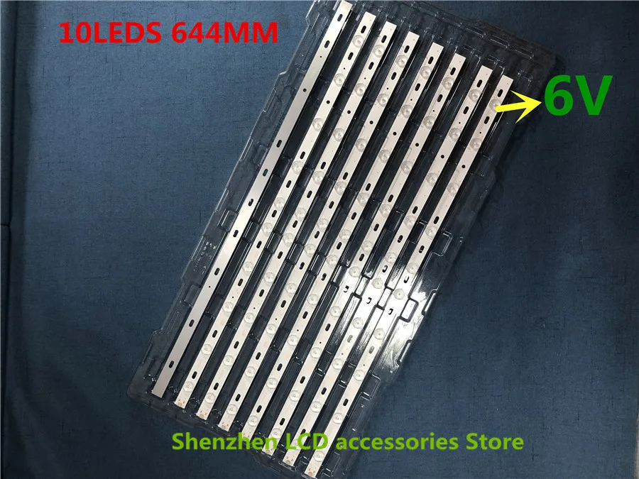 10 шт./лот светодиодный подсветка полосы для KONKA KL32GT618 35017727 REV-01 10 светодиодный s 644 мм