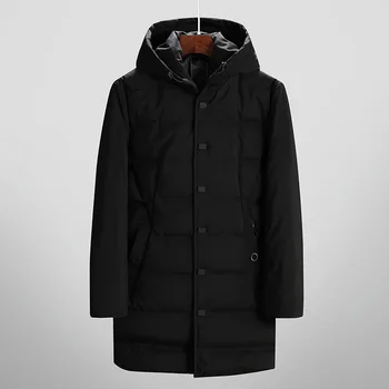 

MEN'S Wear Winter Cold-proof down Jacket Men's Hooded Mid-length Daddy Clothes Business MEN'S Coat 18858