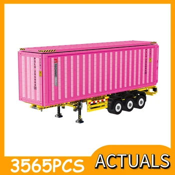 

MOC Technic Series 1:10 The Pink Truck Container Model Building Blocks Bricks Compatible With 42043 Assembly Car Toys Kids Gifts