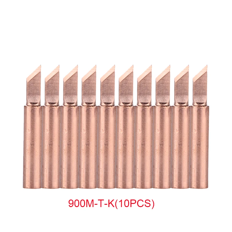 10 sztuk/partia miedzi lutowane żelazo wskazówka 900M-T-K/SK/I/IS/B/1C/2C/3C/4C/0.8D/1.2D/1.6D/2.4D/3.2D/SB głowica spawalnicza do lutowania 936 narzędzie