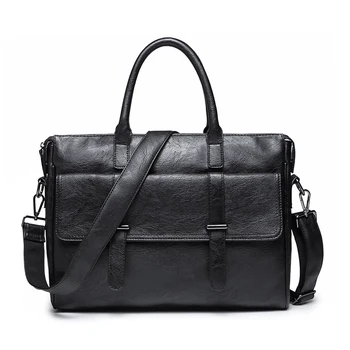 

Simple Famous Brand Business Men Briefcase Bag Luxury Leather Laptop Bag Man Shoulder Bag bolsa maleta