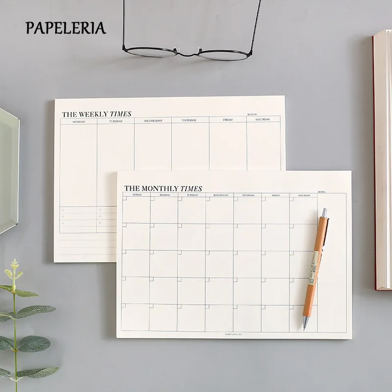 

PAPELERIA Monthly/weekly Planning Memo Pad Paper Tearable Loose Leaf Sticky Notes Stationery Office Memorandum School Supplies