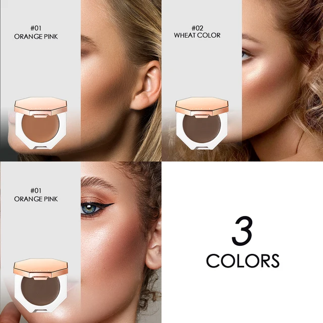 QIBEST Face Makeup Bronzer Palette Cream Silky Contouring Makeup Cosmetic Highlighter Bronzer Palette Makeup Face Illuminator