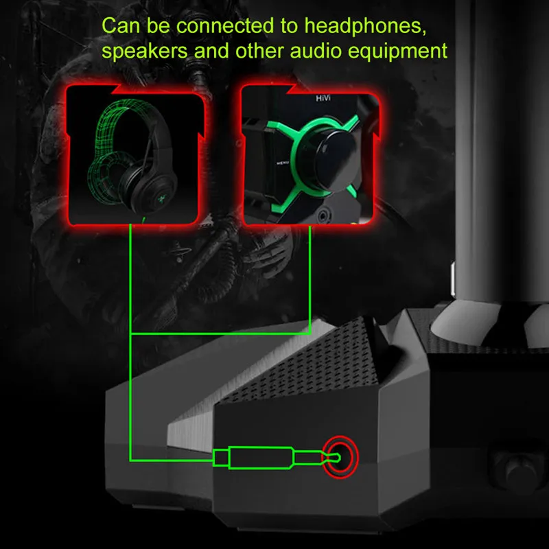 Kopen Mode 3.5mm USB Microfoon Voor Computer Condensator microfoon Gaming Audio Mic Dock Desk Met HD Smart Geluidskaart