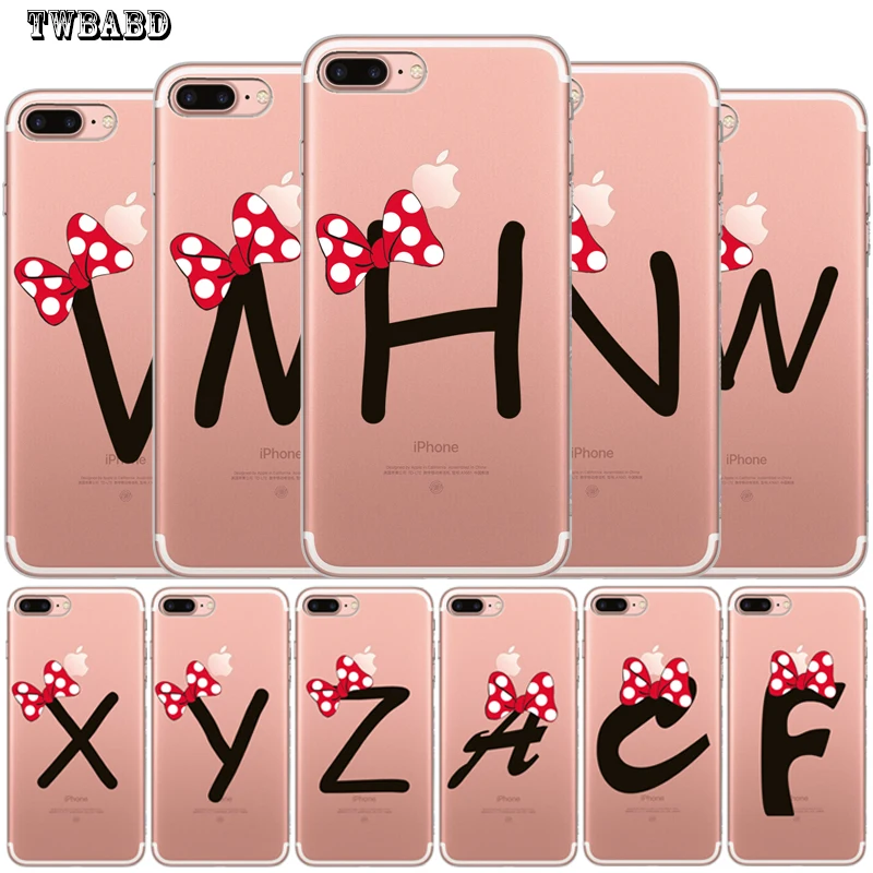 Мягкий силиконовый чехол с бантиком и надписью M N V A B для Iphone 11 Pro Max 6 6s Plus 7 7Plus 8 8Plus