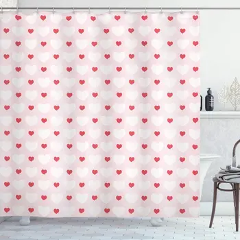 

Love Shower Curtain Small Big Hearts Love Feminine Antique Classical Gatherings Engagement Inspired Cloth Fabric Bathroom Decor