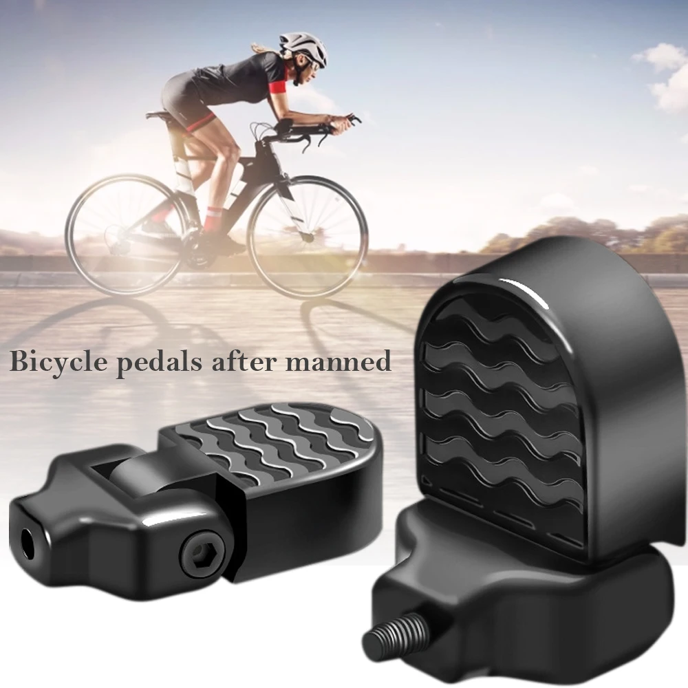 

1 Pair Bicycle Rear Pedals Foldable Non-slip Rear Seat Footrest Pedals for Mountain Bike Electric Cycling Sports Accessories H7