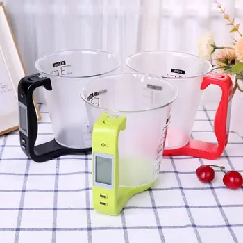 

Digital Scale with Measuring Cup Thermometer Kitchen Scales Temperature Display