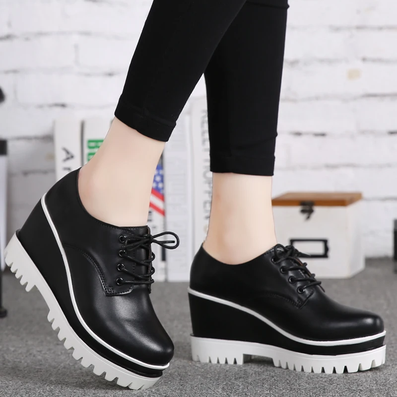 

Platform shoes women's platform 2019 autumn and winter new wild Korean shoes high-heeled shoes small shoes British wind women's
