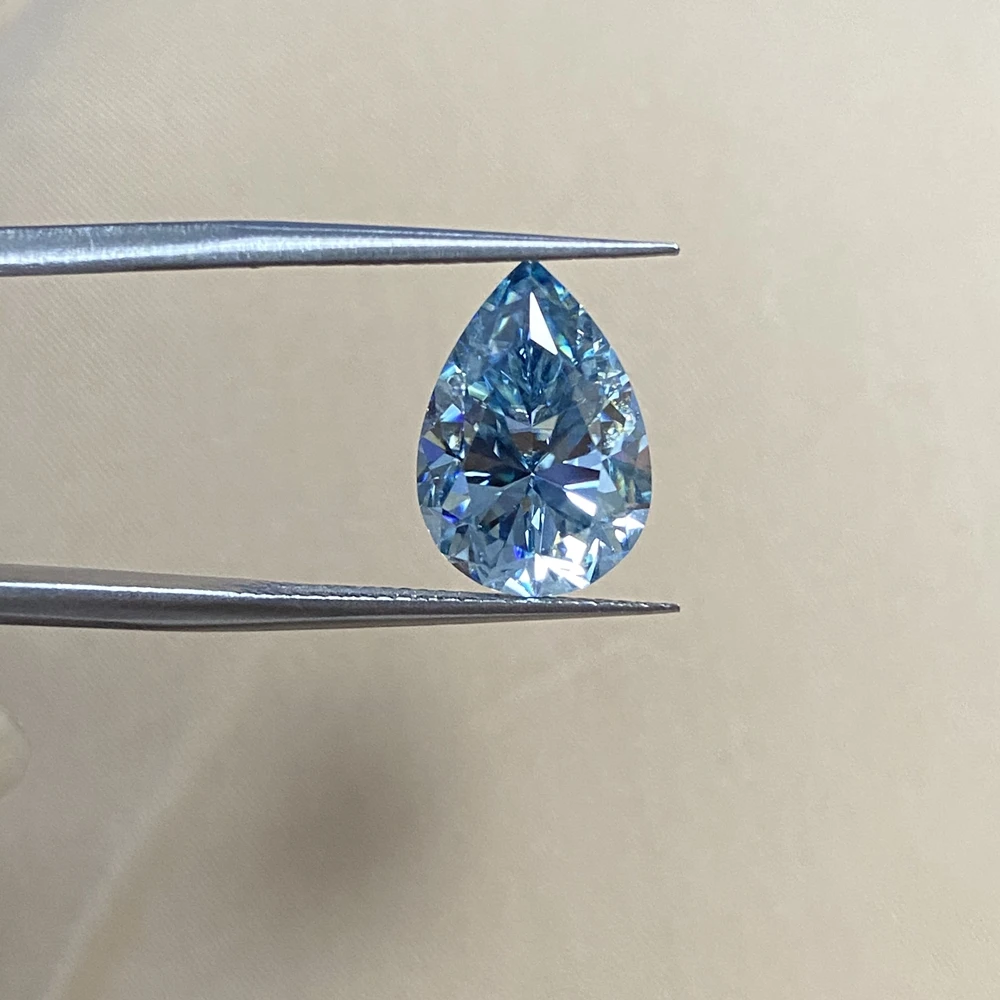 Meisidian New Color Dark Blue 9x13mm 4.2 Carat Water Drop Pear Cut Loose Moissanite Diamond Stone