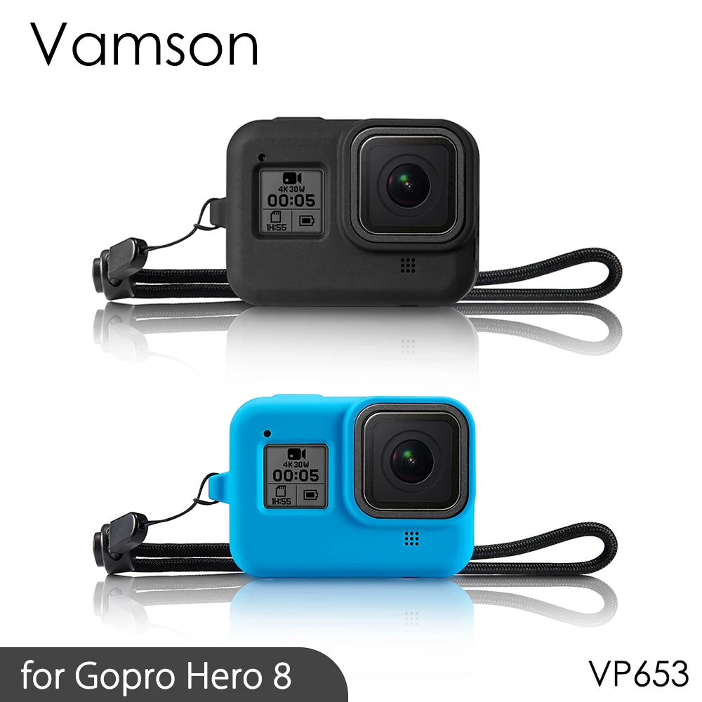 Vamso для GoPro 8 черные аксессуары мягкий силиконовый защитный чехол кожный Go Pro Hero