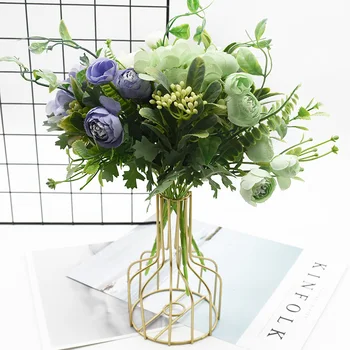 

3Bundle Artificial Bouquet Nordic Decoration Hydrangea Small Bud Hand Bouquet Artificial Flower diy Christmas Home Wedding decor