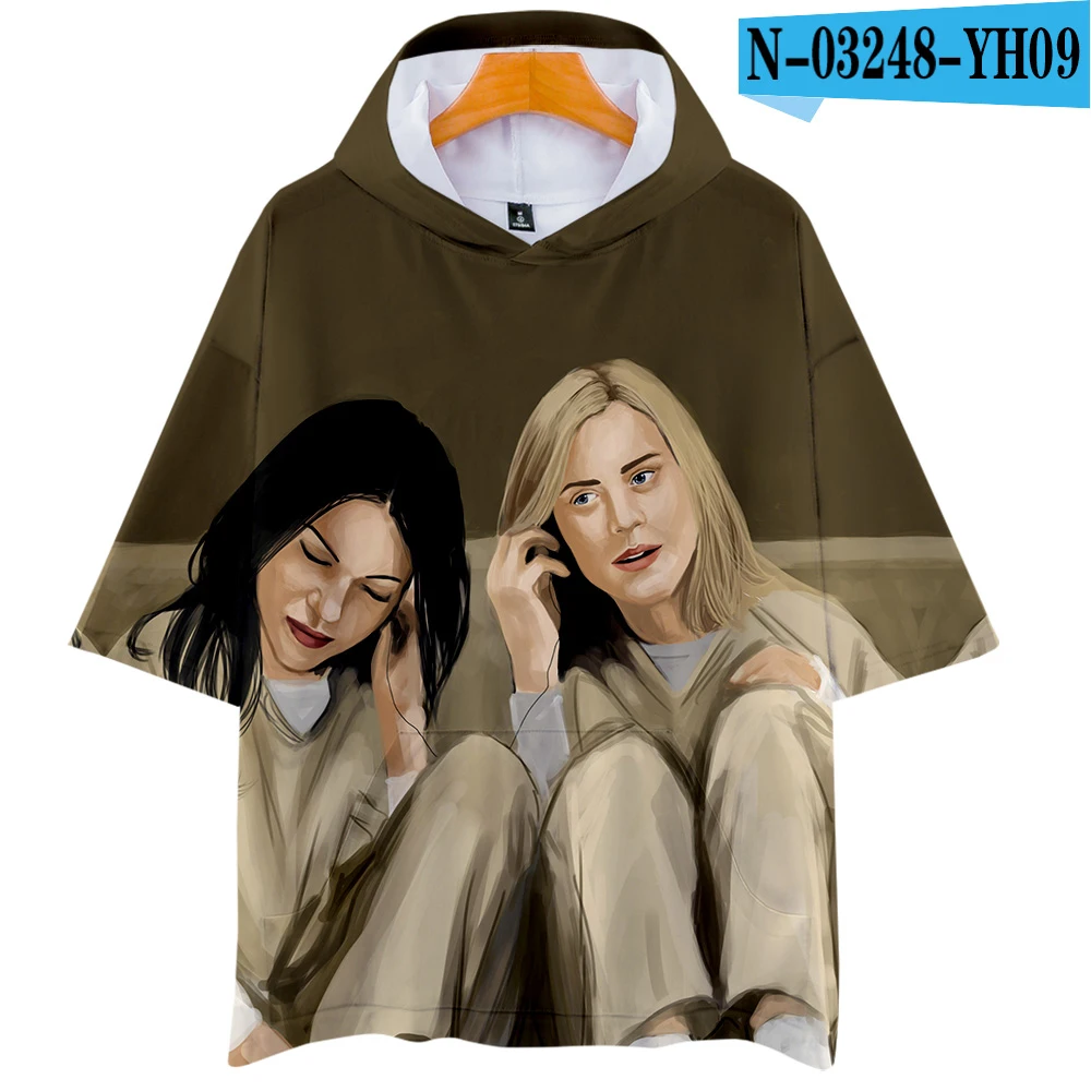 Orange Is the New Black 3D короткие худи футболки с рукавами новые летние мягкие модные повседневные футболки Косплей Логотип - Цвет: Темно-серый