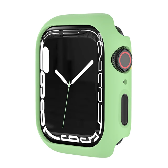 Protective Cover for Apple Watch 7 321 41mm 45mm 42mm 38mm Hard PC Bumper Matte Case Frame Compatible iWatch Se 654 44mm 40mm Light Green
