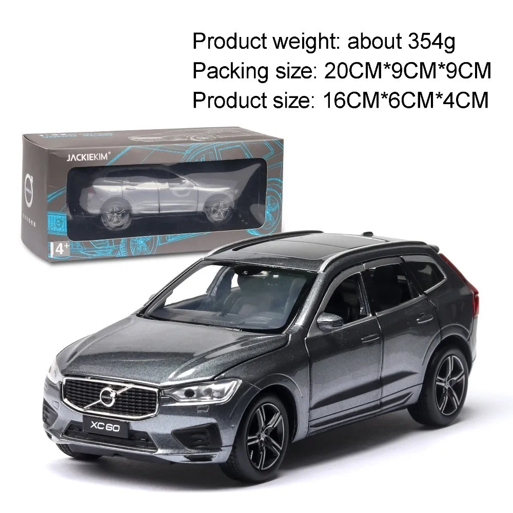 1/32 XC60 литые под давлением Легкосплавные Автомобили модель внедорожника Моделирование игрушки металлический корпус внедорожник с музыкальным звуком светильник для мальчика на день рождения - Цвет: gray with box