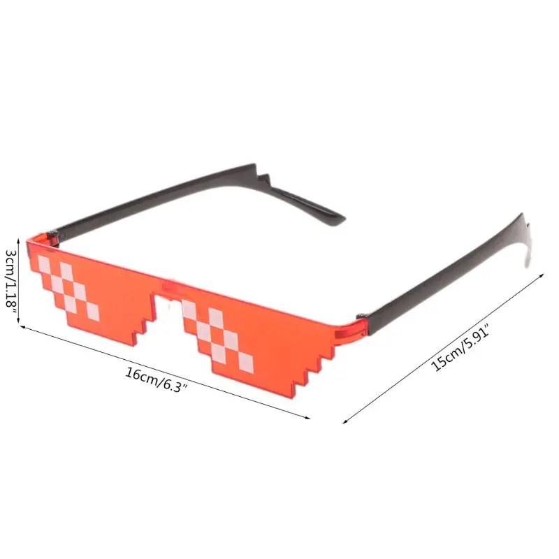 Красочные Солнцезащитные очки игрушка Thug Life очки дело с ним очки пиксель для женщин и мужчин забавная игрушка Q6PD