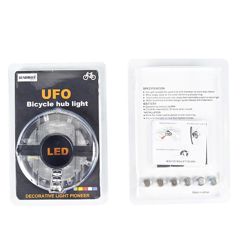 Bike LED Flower Drum Wheel Light Mountain Bicycle Front/Tail Hub Light Spoke Warning Lamp Night Riding Cycling Decoration Light