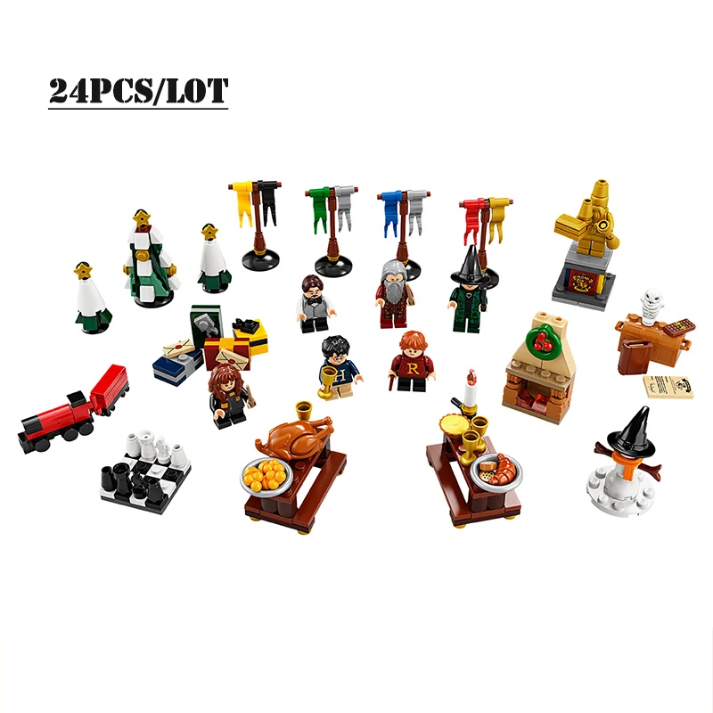 

Magic World Knight Bus Tower Castle Christmas countdown calendar 75954 75964 71043 75950 Building Blocks Bricks Christmas Gifts