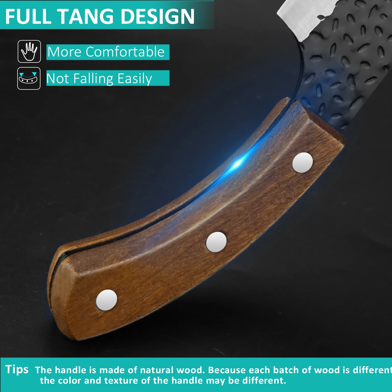 Kitchen Chef Knife Handmade Stainless Steel Full-Tang Forged Fishing Butcher Boning Meat Cleaver Multifunctional Cooking Cutter - 4