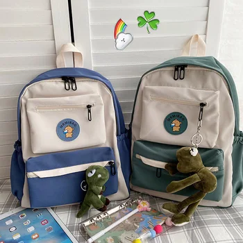 

Korean Ins Schoolbag High School Student Backpack Ulzzang Harajuku Retro Girl Simple Fashion Wild Backpack Student Schoolbag