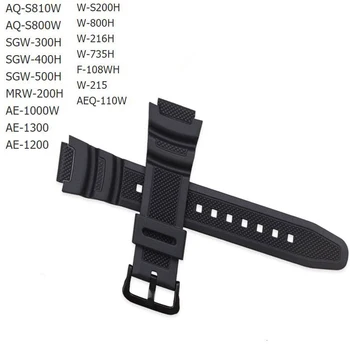 

Rubber Strap Suitable for-Casio AE-1000w SGW-400H / SGW-300H Silicone Watchband Pin Buckle Strap Watch Wrist Bracelet Black