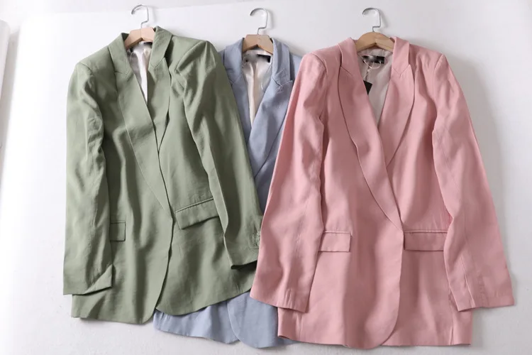 

A Generation of Solid Color Retro Pocket-Accent Mid-length Suit Loose-Fit Slimming Suit Coat Women's Entity