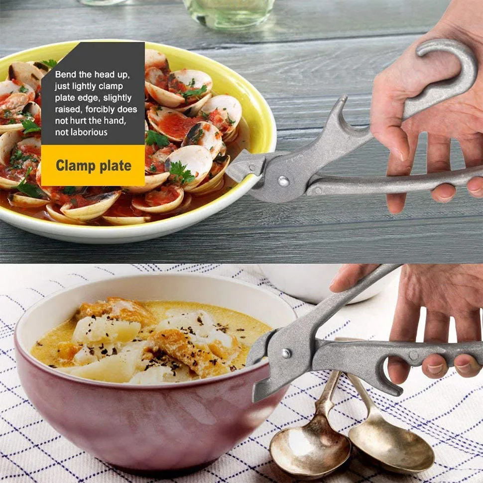 2 Pezzi Pinza Anti-Calore per Piastre,Pinze per Piatti Antiscivolo,Clip per Ciotola Calda in Acciaio Inossidabile,Pinza per Friggitrice ad Aria,Pinza per Teglie,per Cucine e Sale da Pranzo di Casa