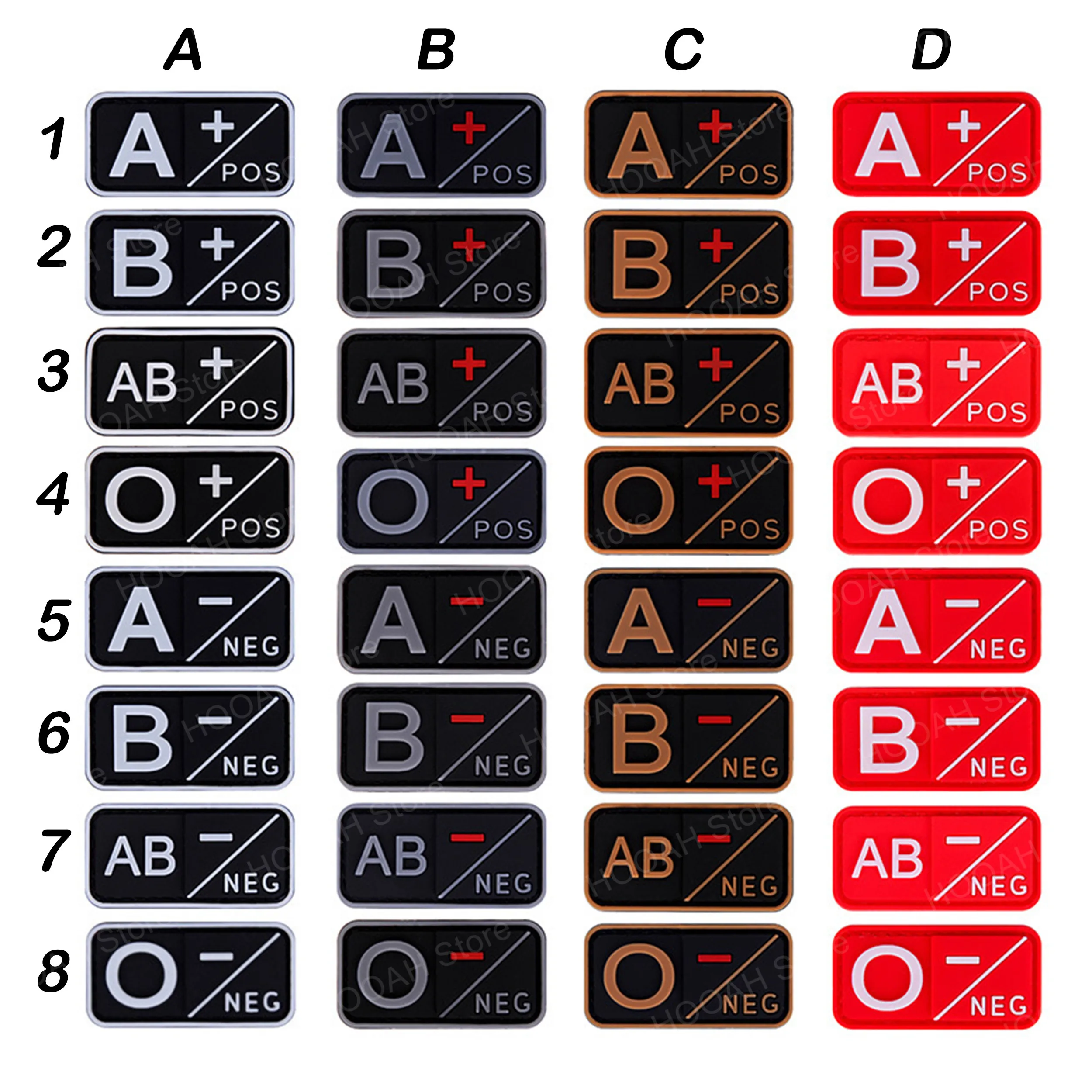 Outdoor Sports Black Souvenirs 3d Pvc A B Ab O Positive Negative