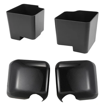 

1 pair Carbon Fiber Side Rearview Mirror Cover & 2pcs Rear Seat Storage Organizer Tray for Jeep Wrangler Jk 2007-2017