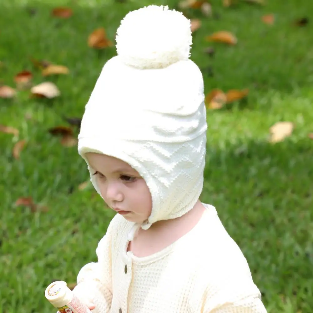 pom Warm Newborn Knitted Hats Children Cap Baby Winter Beanie Hat Gloves Set 