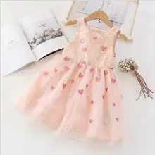 Платье с блестками для девочек; коллекция года; летние платья принцессы; модная высококачественная одежда для маленьких девочек; милая одежда для маленьких девочек