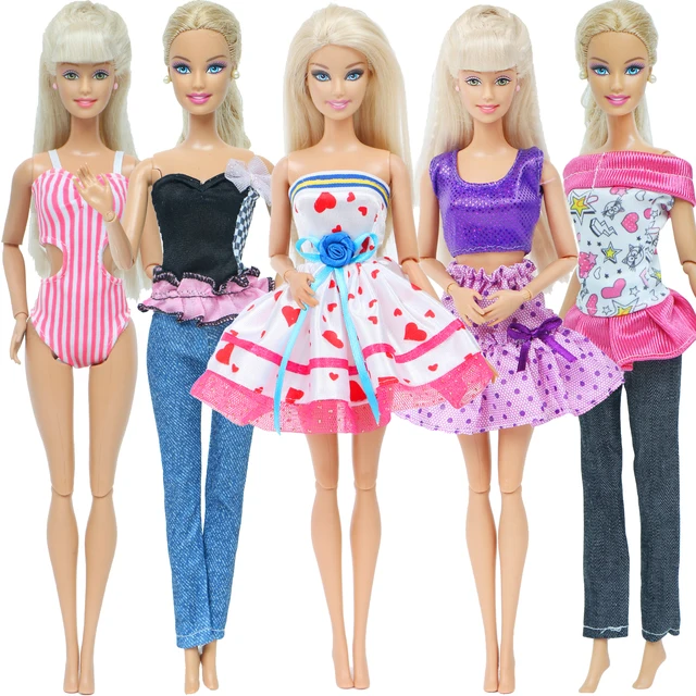 85pcs/set Barbie Doll Vestidos Shoesjewellery Roupas Acessórios Vestir-se  Jogo