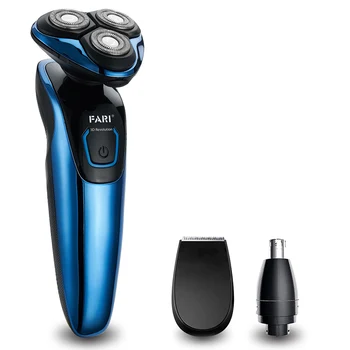 

FARI Electric Razor Shaver for Men, 3 In 1 Shaver Set Beard Trimmer and Nose Hair Trimmer Heads Included USB Charging