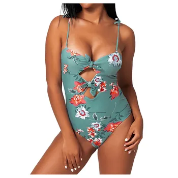 

WOMAIL Women Floral Print Hollow Out Bow Tie Front One Piece Underwear Suit Lace Up Lingerie Lenceria Mujer Brazilian 19Dec25